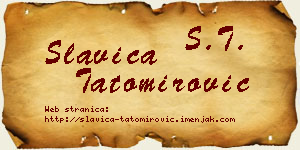 Slavica Tatomirović vizit kartica